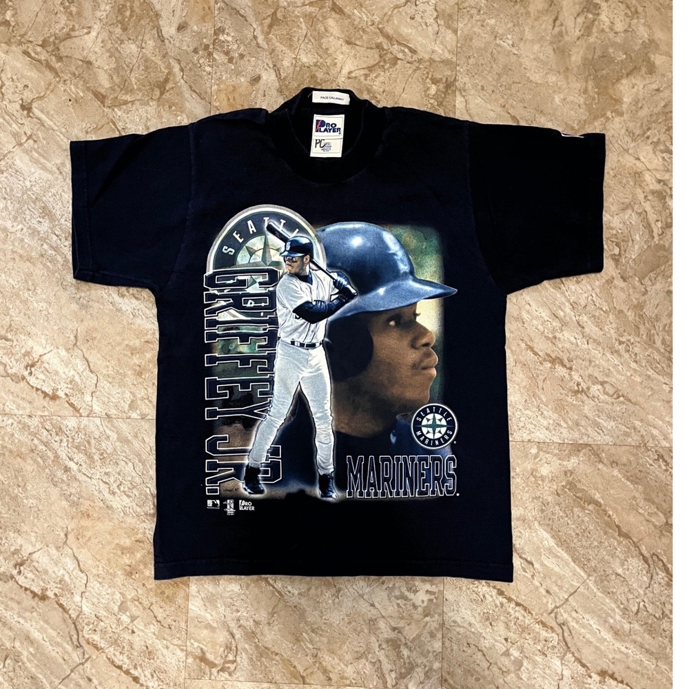 Vintage Ken Griffey Jr Seattle Mariners Pro Player Shirt Youth 10/12 Navy Blue